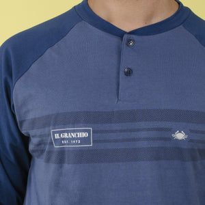 Pigiama uomo cotone leggero Il Granchio GP1041 azzurro denim