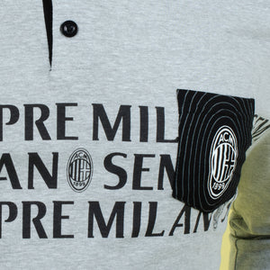 Pigiama uomo Milan serafino cotone leggero B2MI14120 grigio melange