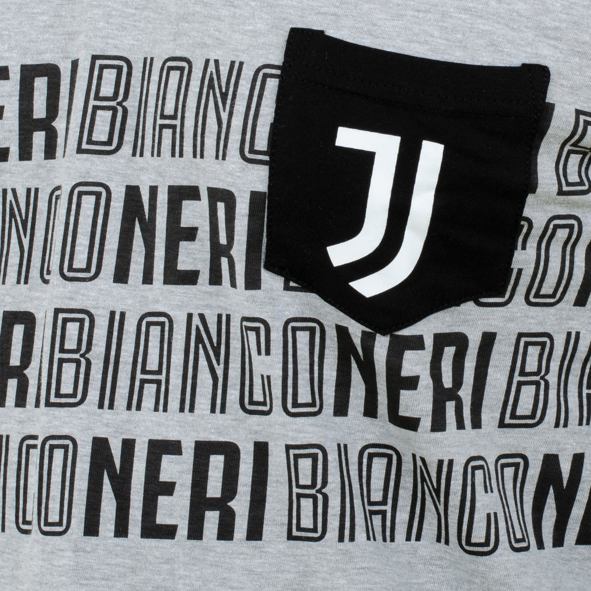 Pigiama uomo Juventus serafino cotone leggero B2JU14120 grigio melange