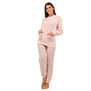 Pigiama donna in punto milano con tasche Karel SE5305
