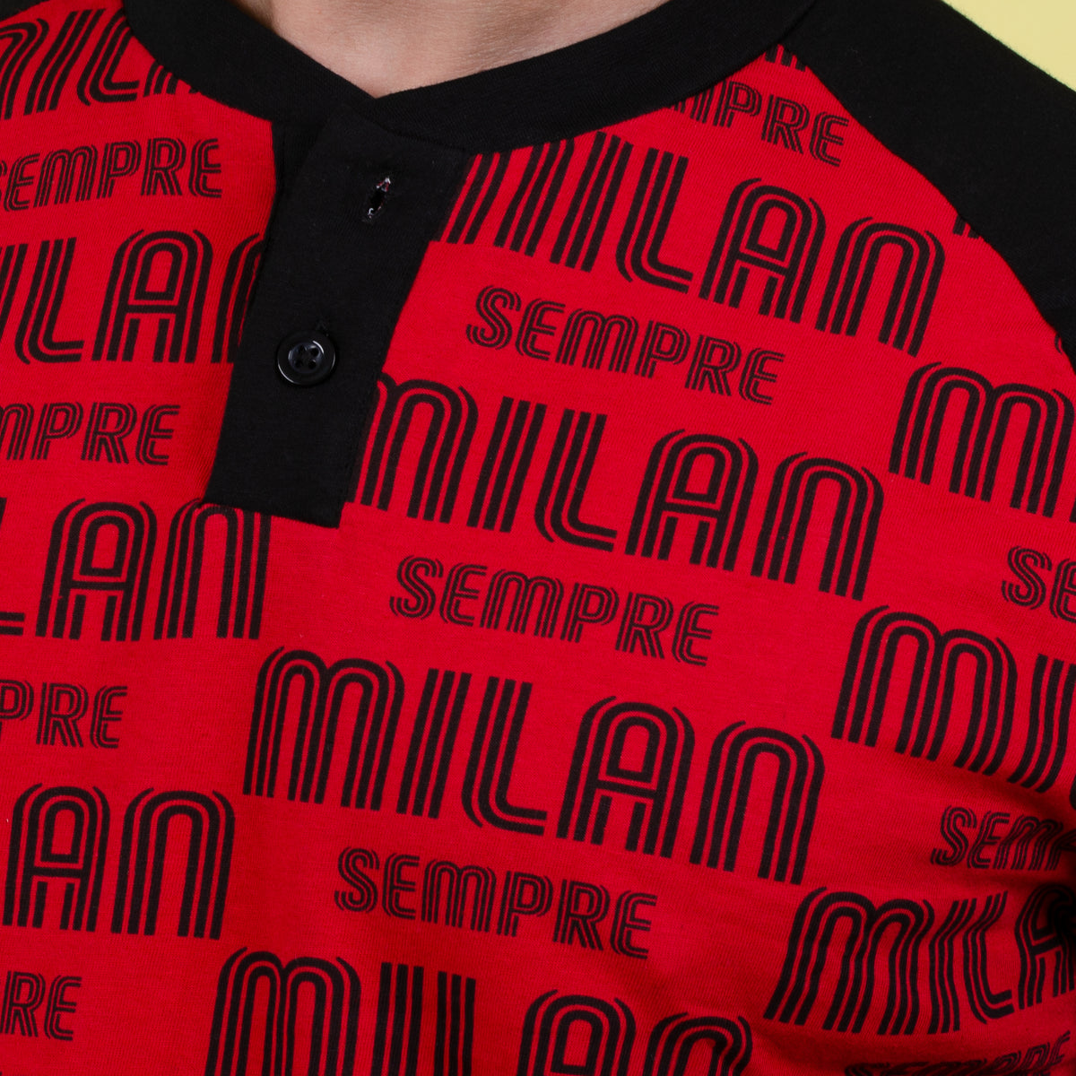 Pigiama uomo Milan serafino cotone leggero B2MI14120 rosso