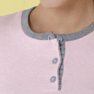 Pigiama donna Ambro cotone felpato D6501.22 rosa lamè