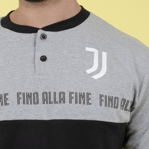 Pigiama tuta uomo Juventus serafino caldo cotone B2JU14115 grigio mel