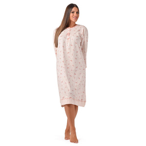 Camicia da notte classica ampia a fiori in caldo cotone Cippi 3159