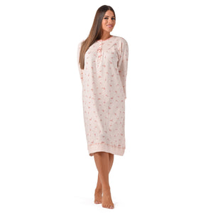 Camicia da notte classica ampia a fiori in caldo cotone Cippi 3159