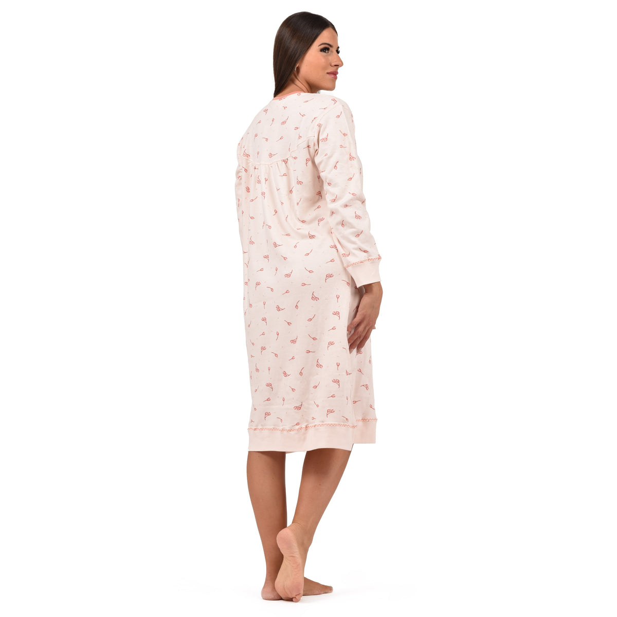 Camicia da notte classica ampia a fiori in caldo cotone Cippi 3159
