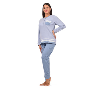 Pigiama donna serafino caldo cotone Infiore ELG1660