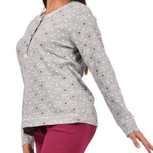 Pigiama donna serafino caldo cotone Infiore SCT1669