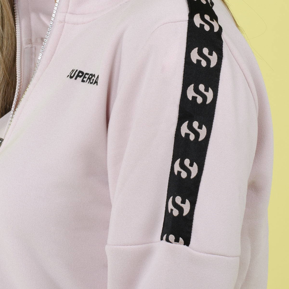 Tuta donna felpata Superga giacca zip e pantalone 22404 rosa