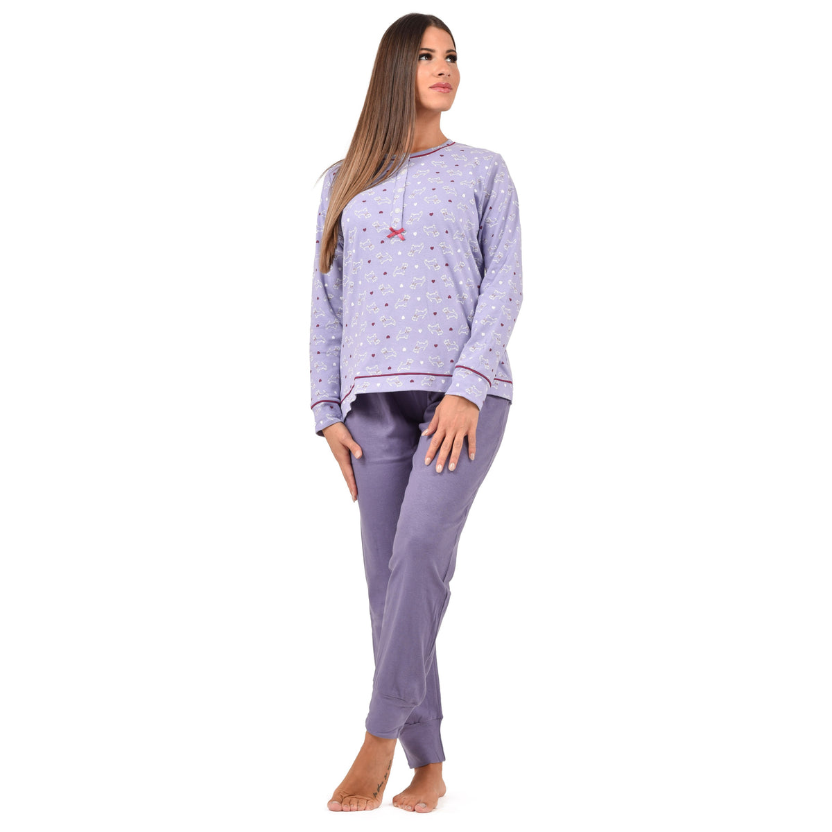 Pigiama donna serafino caldo cotone Infiore SCT1669