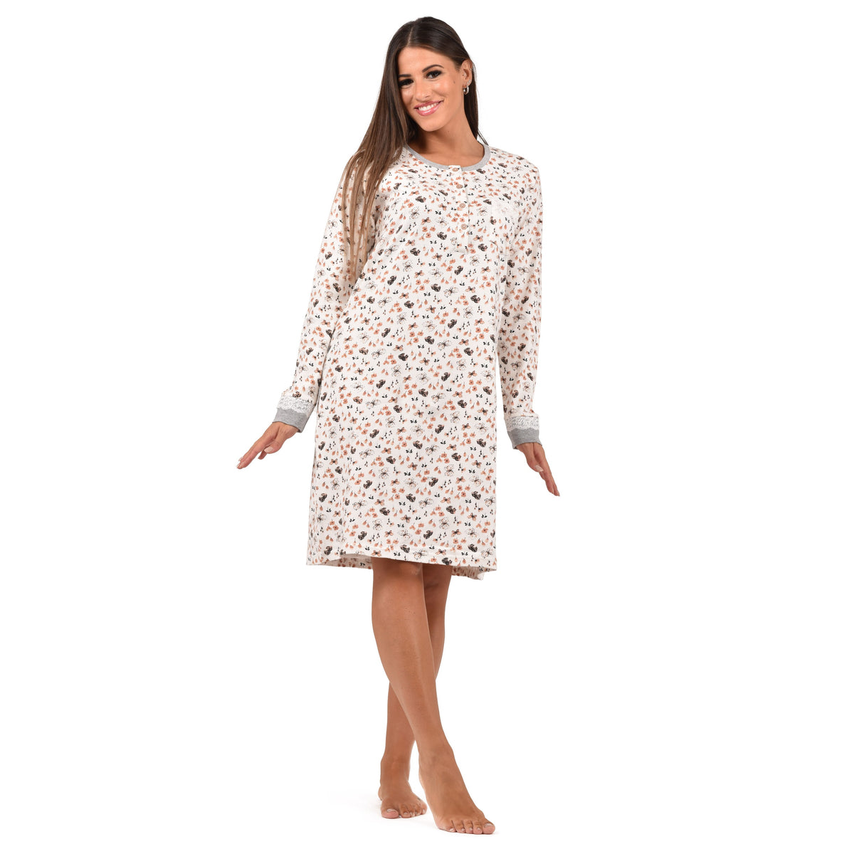 Camicia da notte serafino donna serafino caldo cotone Infiore MRP1677