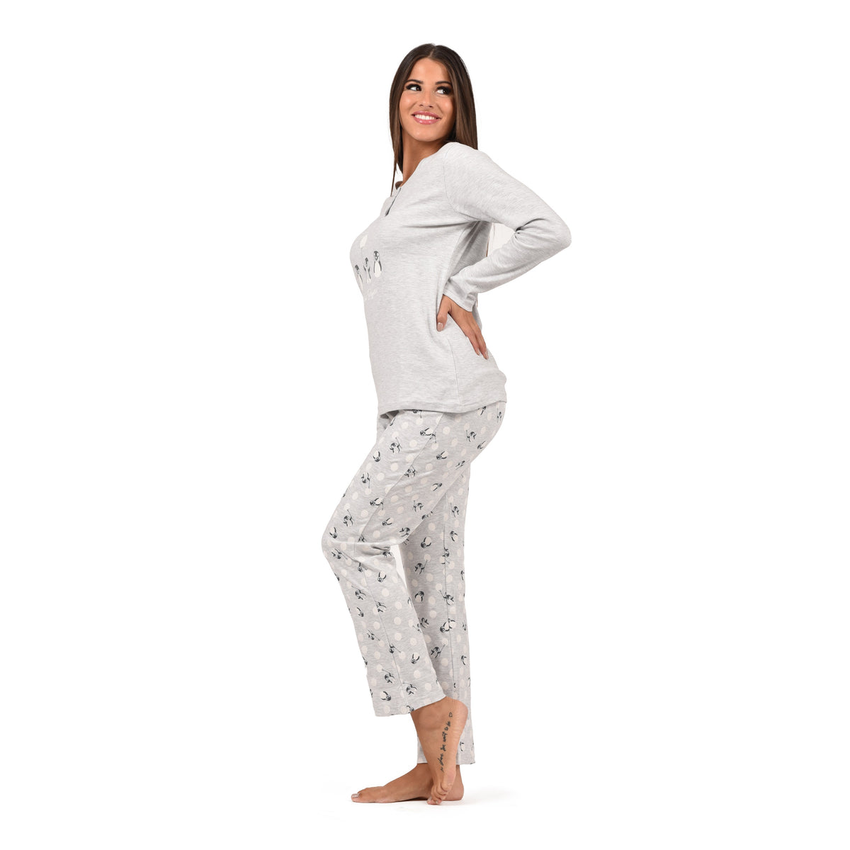 Pigiama donna serafino caldo cotone Infiore ANT1430 