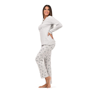 Pigiama donna serafino caldo cotone Infiore ANT1430 