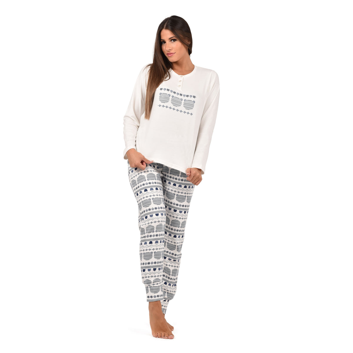 Pigiama donna serafino caldo cotone Infiore  CHL1486