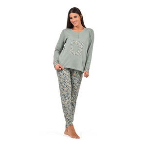 Pigiama donna serafino caldo cotone Infiore BSS1439