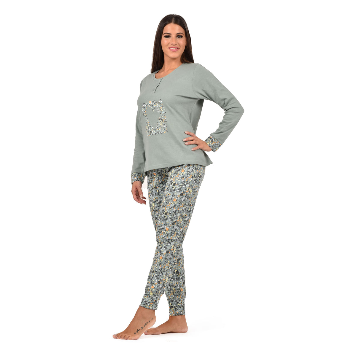 Pigiama donna serafino caldo cotone Infiore BSS1439