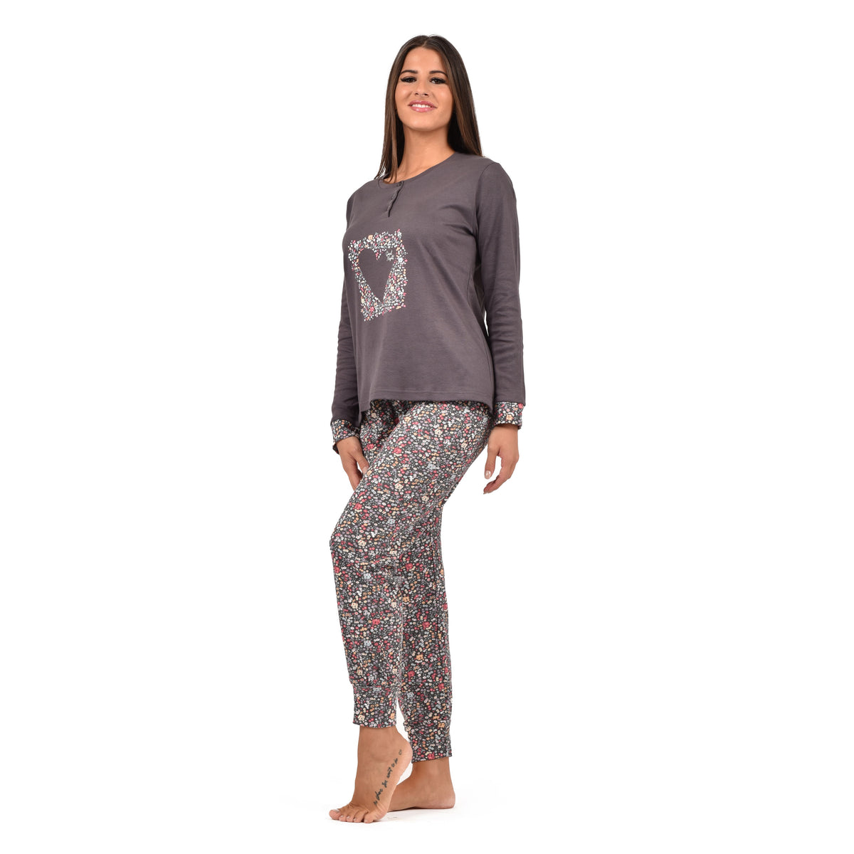 Pigiama donna serafino caldo cotone Infiore BSS1439
