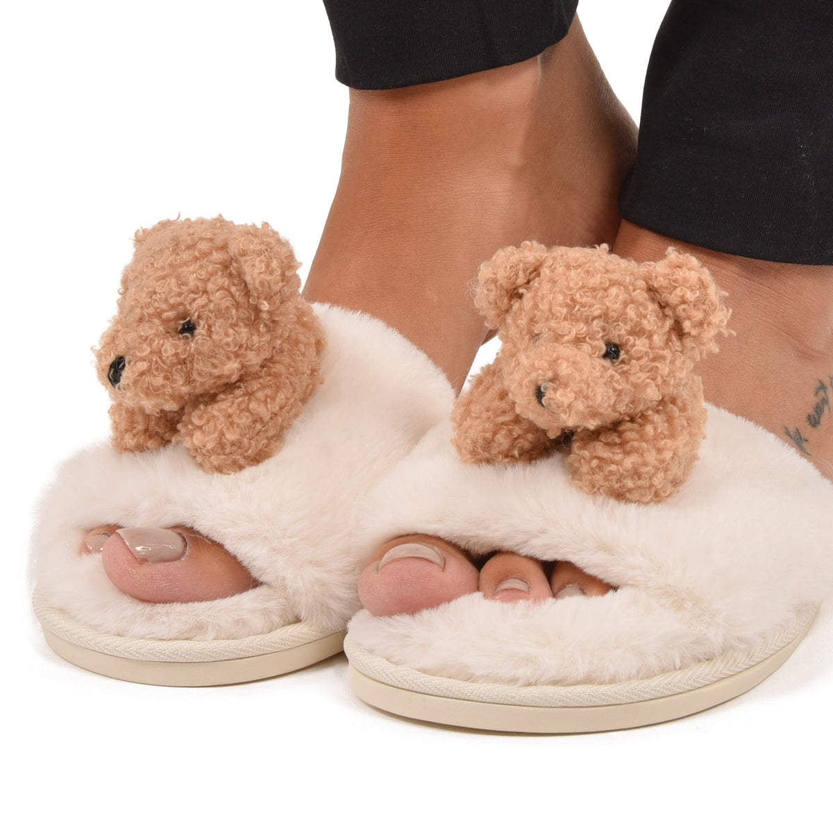Pantofole donna peluche ciabatte con orsacchiotto Love and Bra 71238