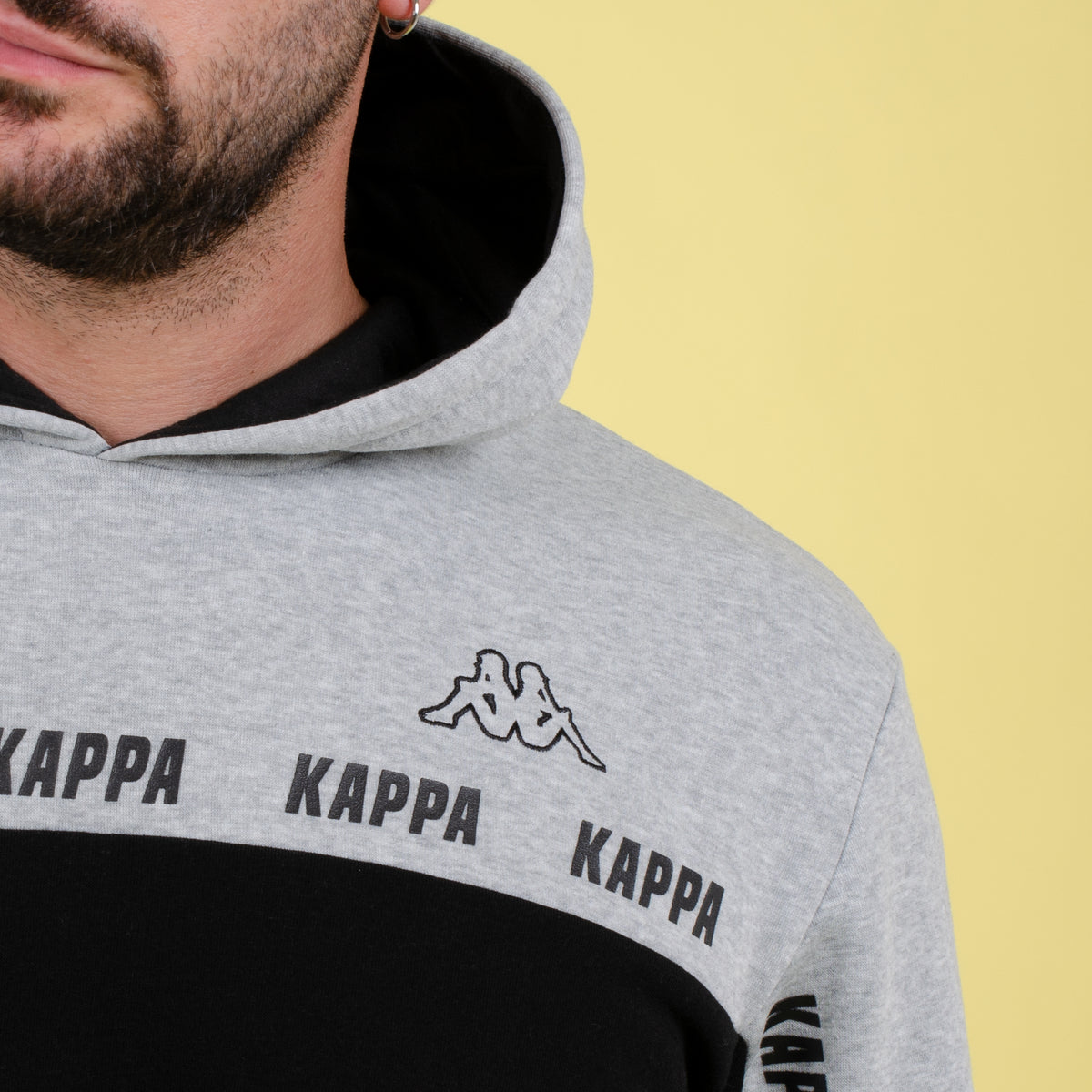 Tuta con cappuccio nero e grigio cotone felpato Kappa KMW22164 
