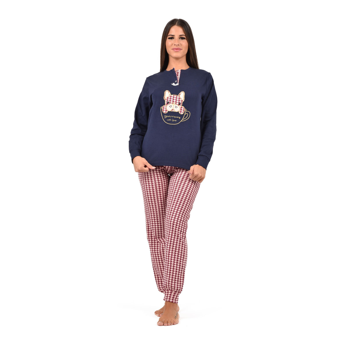 Pigiama donna in caldo cotone cane pie de poul Irge MI1919 