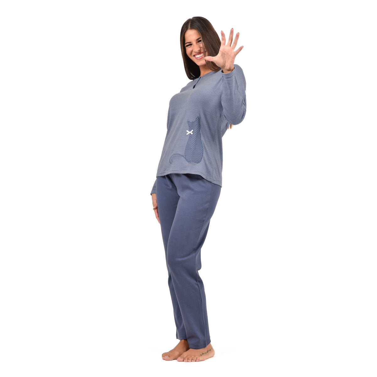Pigiama donna serafino caldo cotone Infiore FRD1448