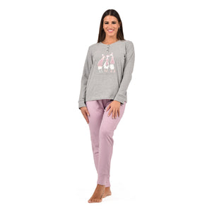 Pigiama donna serafino caldo cotone Infiore GSO1450