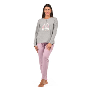 Pigiama donna serafino caldo cotone Infiore GSO1450