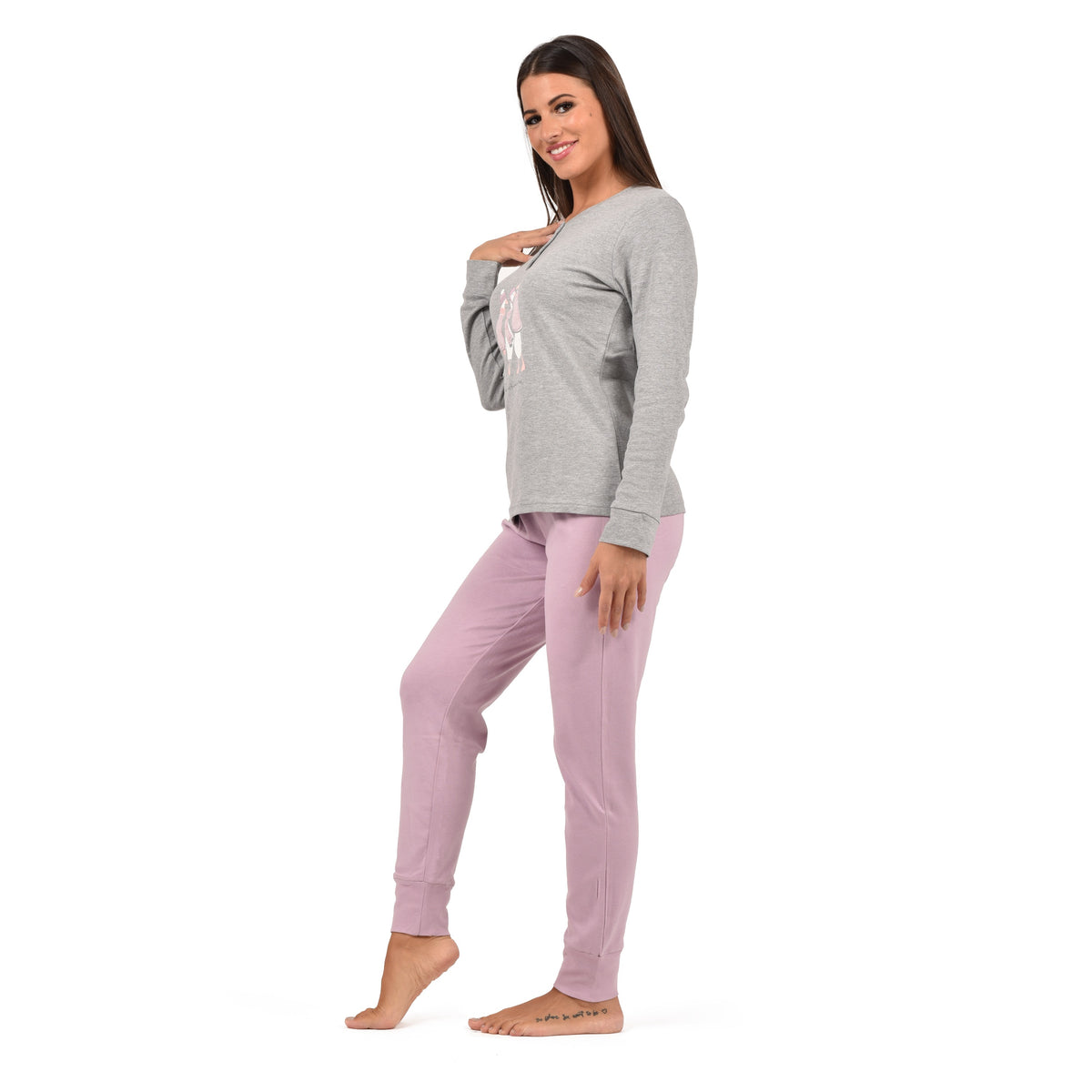Pigiama donna serafino caldo cotone Infiore GSO1450