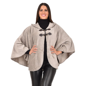 Cappa Giacca con cappuccio e alamari donna caldo flannel Biancaluna