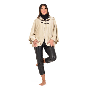 Cappa Giacca con cappuccio e alamari donna caldo flannel Biancaluna