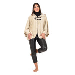 Cappa Giacca con cappuccio e alamari donna caldo flannel Biancaluna