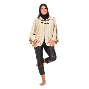 Cappa Giacca con cappuccio e alamari donna caldo flannel Biancaluna