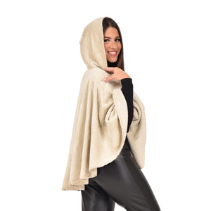Cappa Giacca con cappuccio e alamari donna caldo flannel Biancaluna