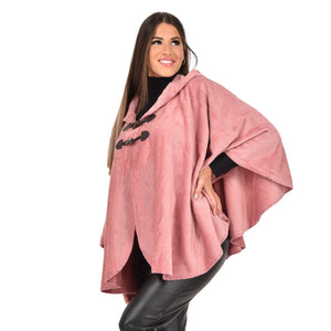 Cappa Giacca con cappuccio e alamari donna caldo flannel Biancaluna