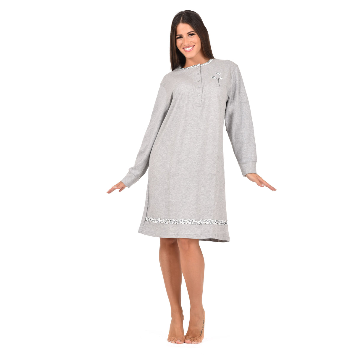 Camicia da notte donna serafino caldo cotone karelpiù KF5028 