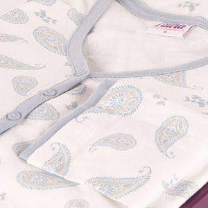 Camicia da notte manica lunga scollo a V Cotonella DDC61 celeste