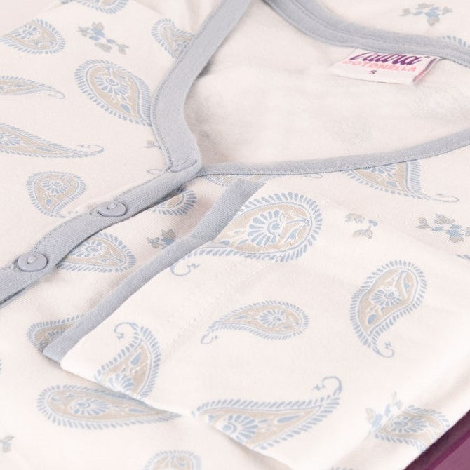 Camicia da notte manica lunga scollo a V Cotonella DDC61 celeste
