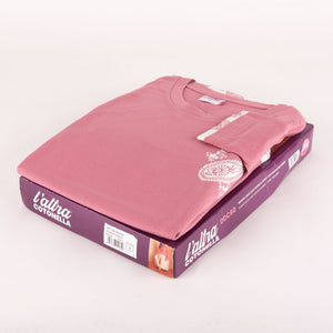 Pigiama donna interlock Cotonella DDC60 rosa malva