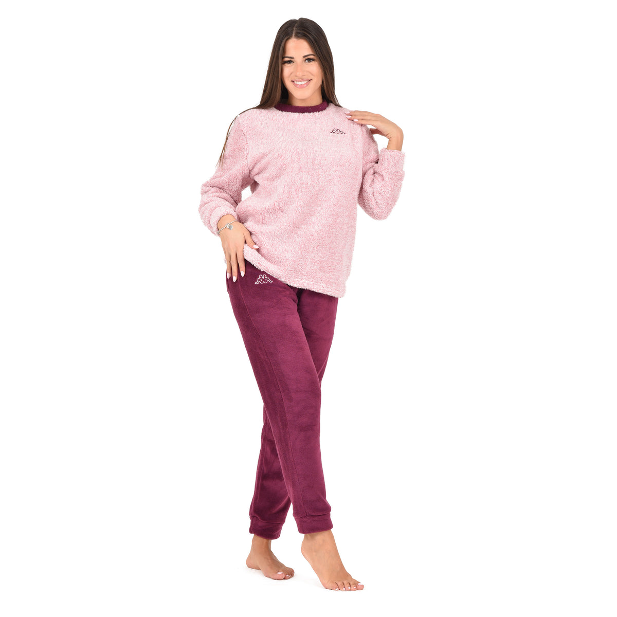 Pigiama donna invernale Kappa KWW23053 pile coral sherpa