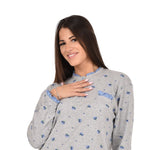 Pigiama donna Cippi 2224 invernale caldo cotone iris grigio