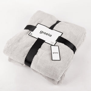 Plaid coperta Gisela 5/0047 grigio pile sherpa caldo sottile 145*200 cm