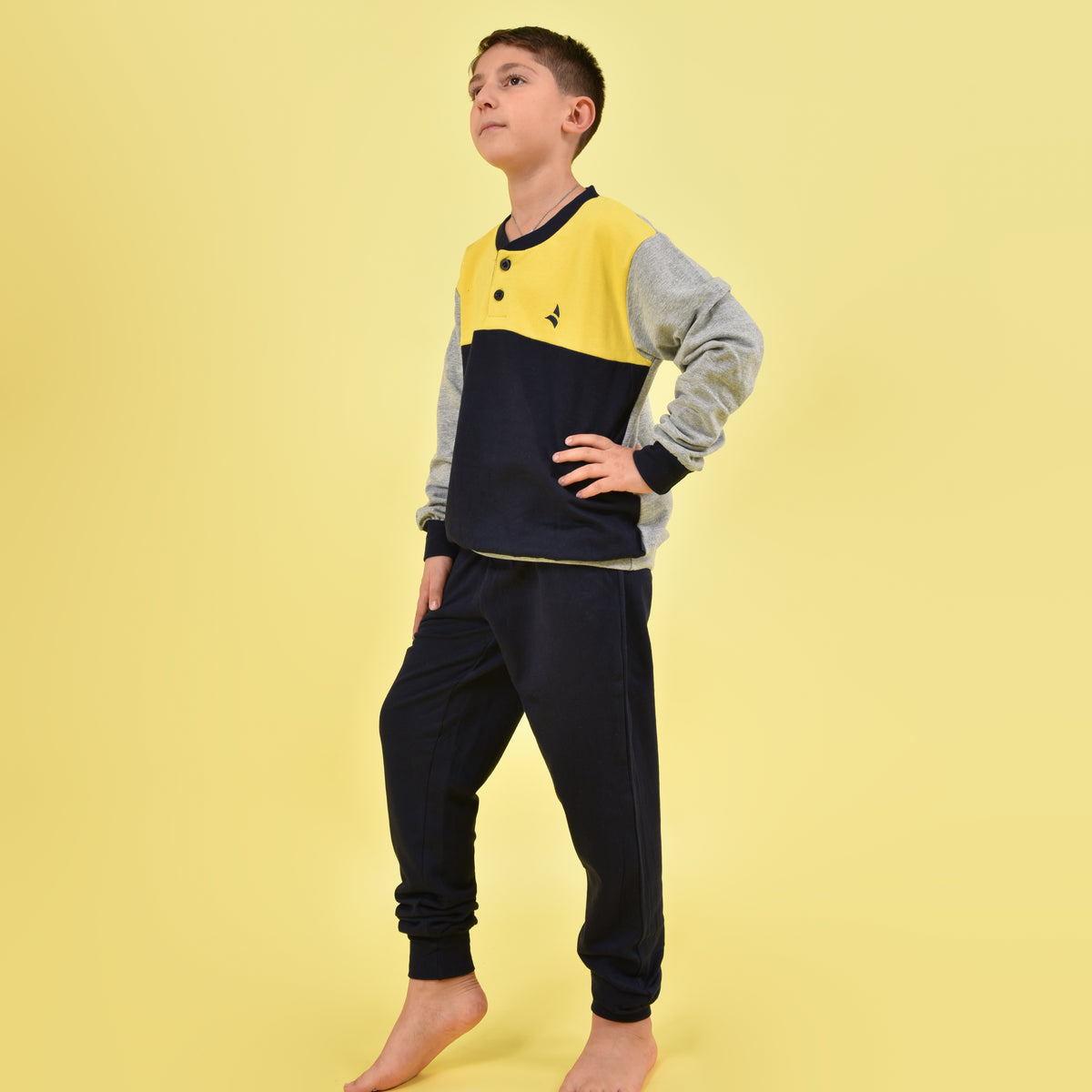 Pigiama bimbo ragazzo Navigare in cotone felpato B215660