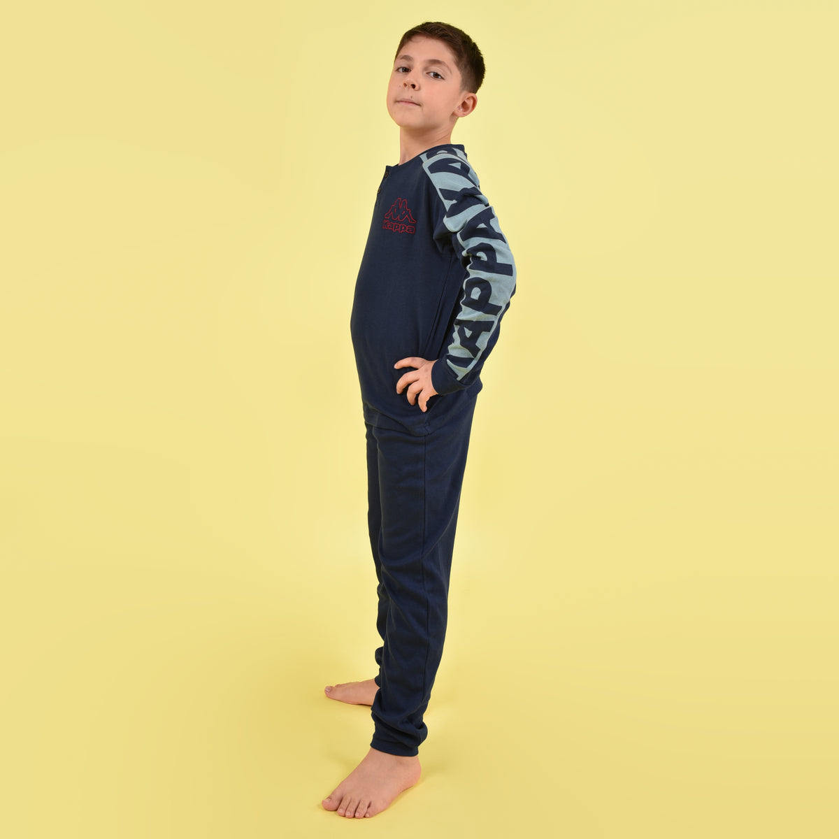 Pigiama bambino invernale Kappa KMW22100-Y caldo cotone blu