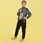 Pigiama stile tuta bambino Juventus FC B2JU15134 grigio antracite nero in caldo pile