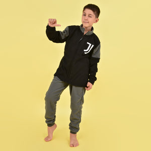 Pigiama bimbo ragazzo sportivo Juventus con zip pile caldo B2JU15134