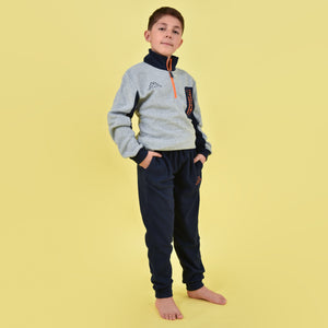 Pigiama tuta in pile micro polar mezza zip e taschino bambino Kappa 22133-Y navy