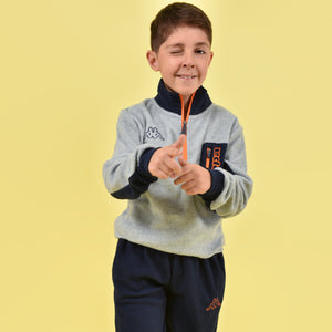 Pigiama tuta in pile micro polar mezza zip e taschino bambino Kappa 22133-Y navy