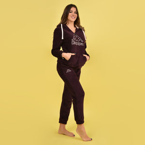 Pigiama bimba coral caldissimo prugna con logo Kappa 22267