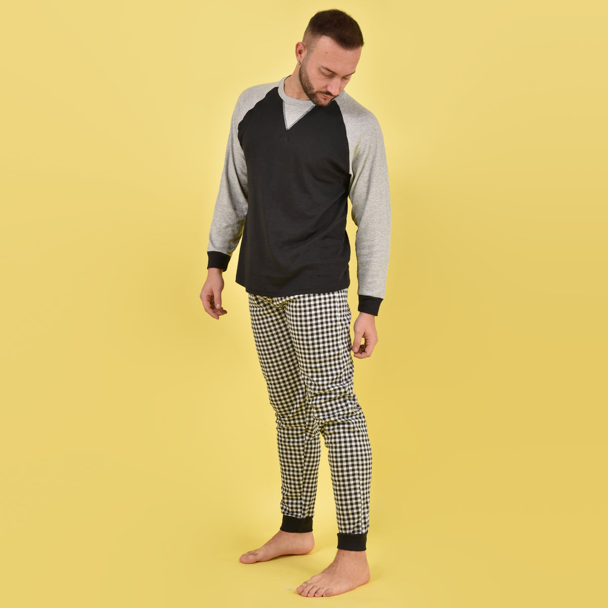 Pigiama uomo Cippi 1607 caldo cotone nero