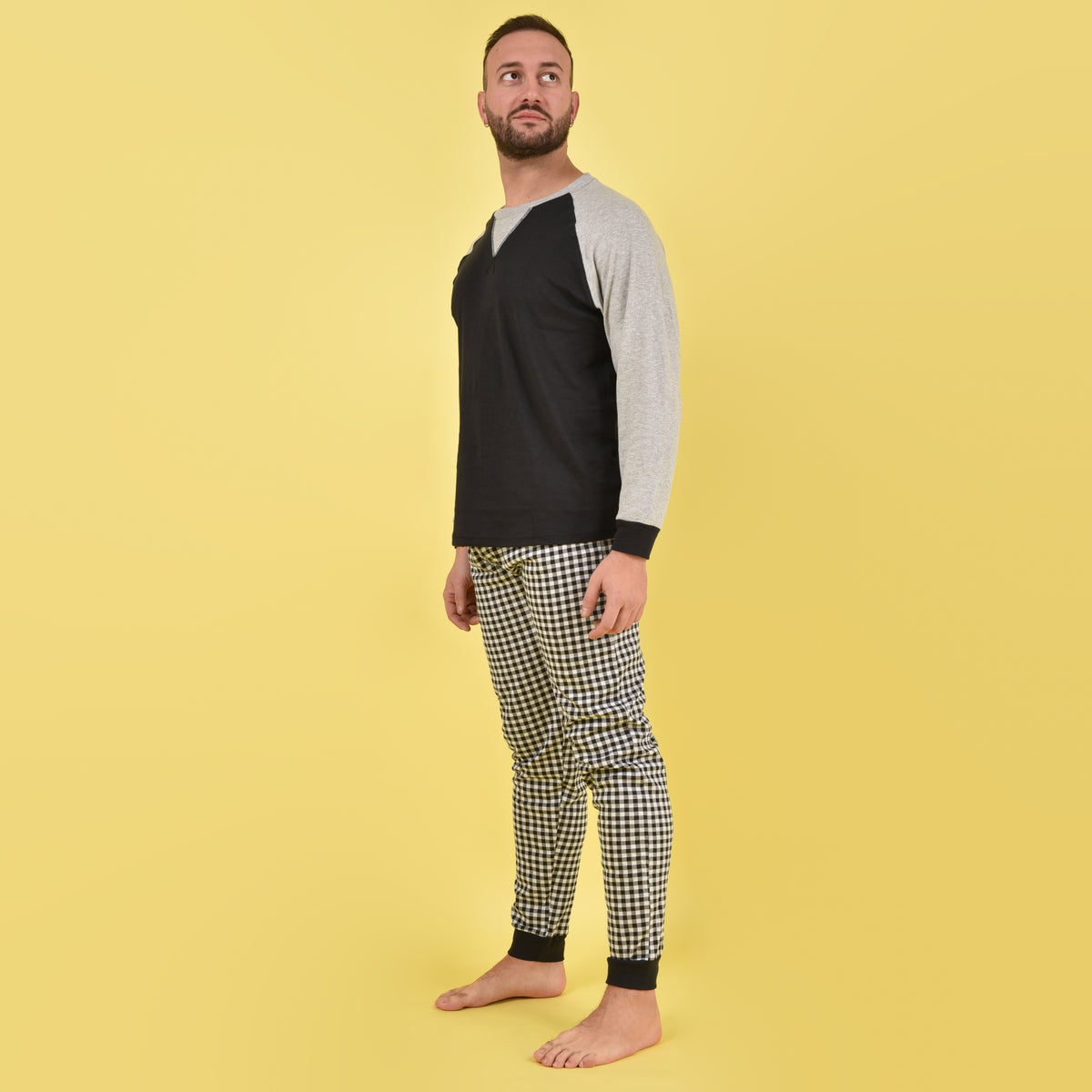 Pigiama uomo Cippi 1607 caldo cotone nero
